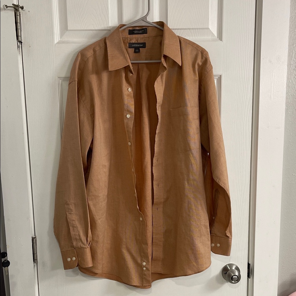 Croft & Barrow Men's Brown Casual Button Down Shirt